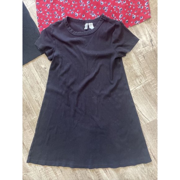 Forever 21 Ribbed Open Shoulder Mini Dress S Red Swing Dress S Old Navy Black - Picture 2 of 12